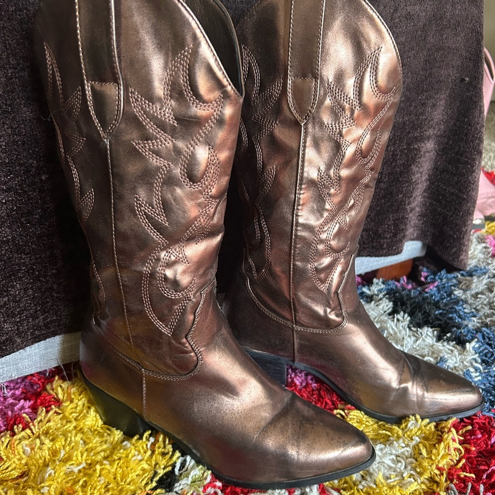 Billini Metallic Heeled Cowboy Boots